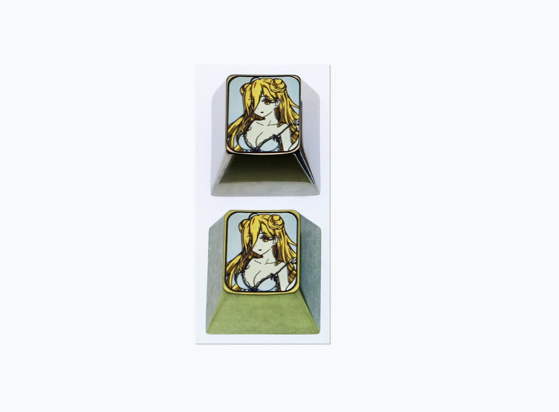 Hoshimiya Mukuro, 1U titanium alloy personalized keycaps, decorative keycaps, keyboard metal keycaps