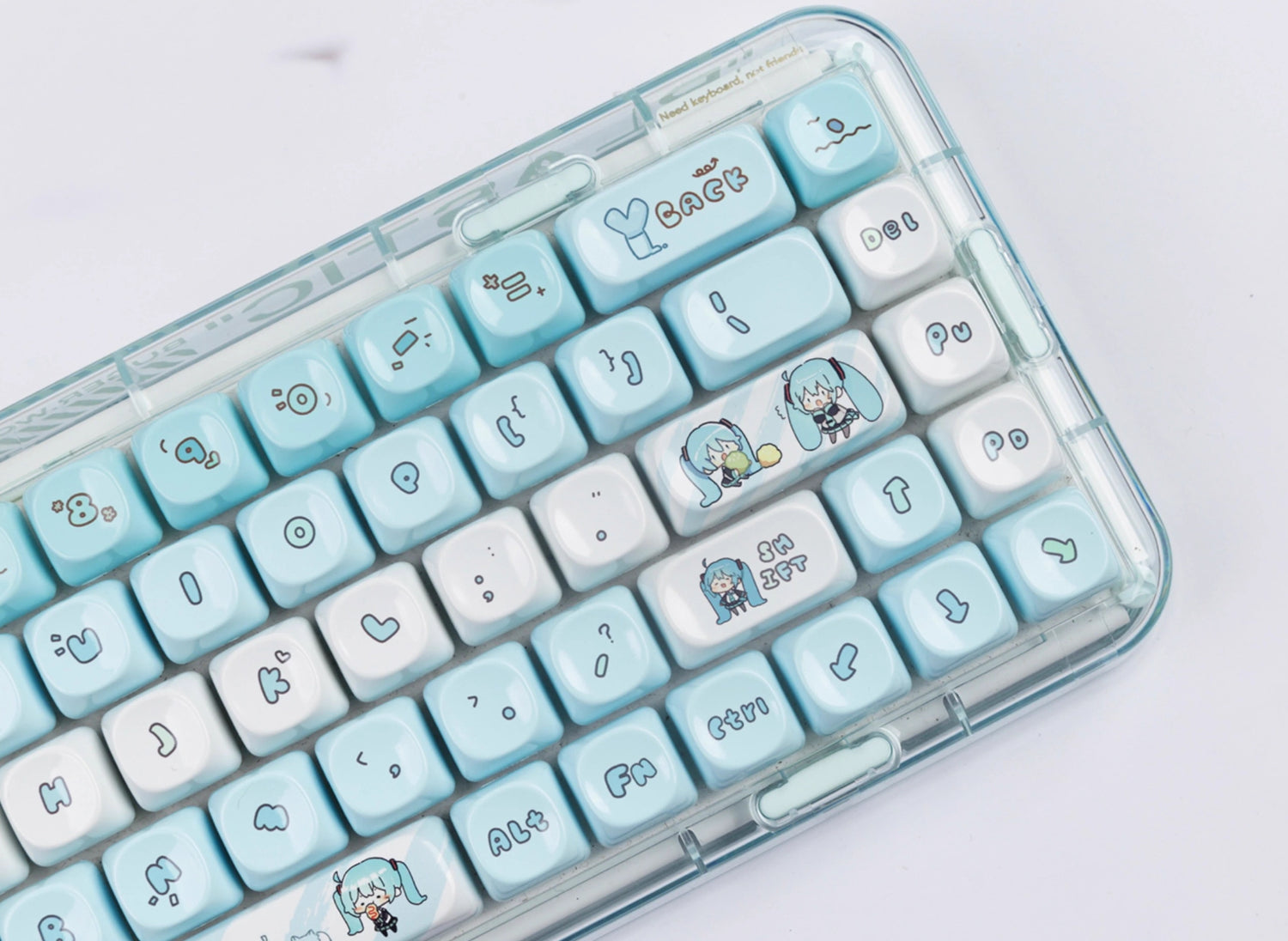 Hatsune Miku similar ceramic texture key cap MOA height PBT magnetic axis applicable key cap