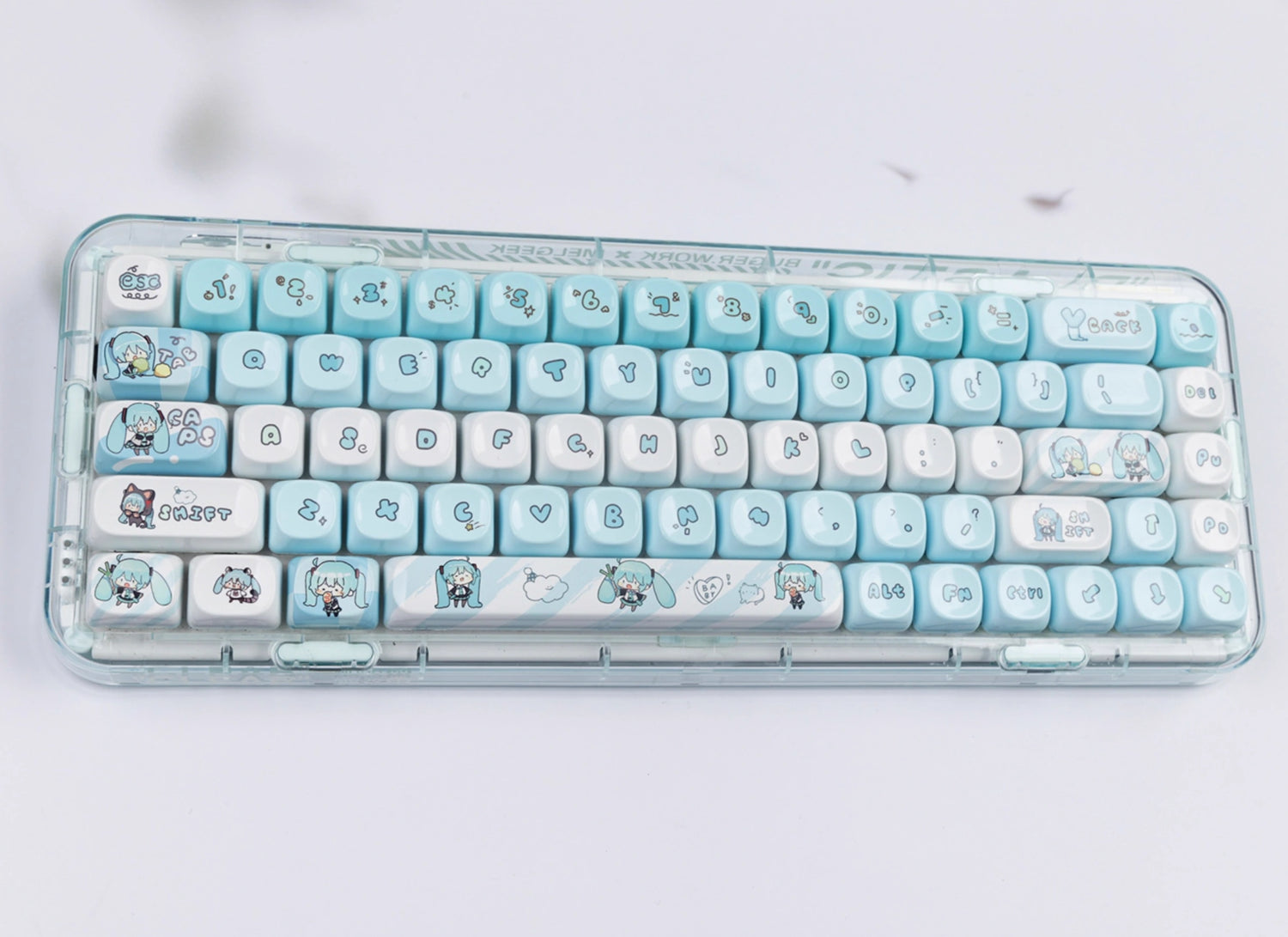 Hatsune Miku similar ceramic texture key cap MOA height PBT magnetic axis applicable key cap