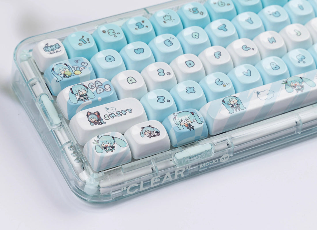 Hatsune Miku similar ceramic texture key cap MOA height PBT magnetic axis applicable key cap
