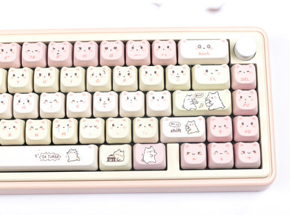 Little Lazy Cat Keycap Cat shaped MAO Highly Cute Heat Sublimation Personality Set Keycap