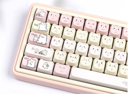 Little Lazy Cat Keycap Cat shaped MAO Highly Cute Heat Sublimation Personality Set Keycap