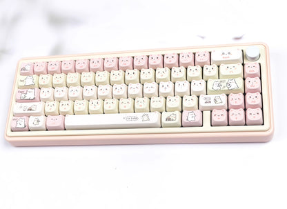 Little Lazy Cat Keycap Cat shaped MAO Highly Cute Heat Sublimation Personality Set Keycap