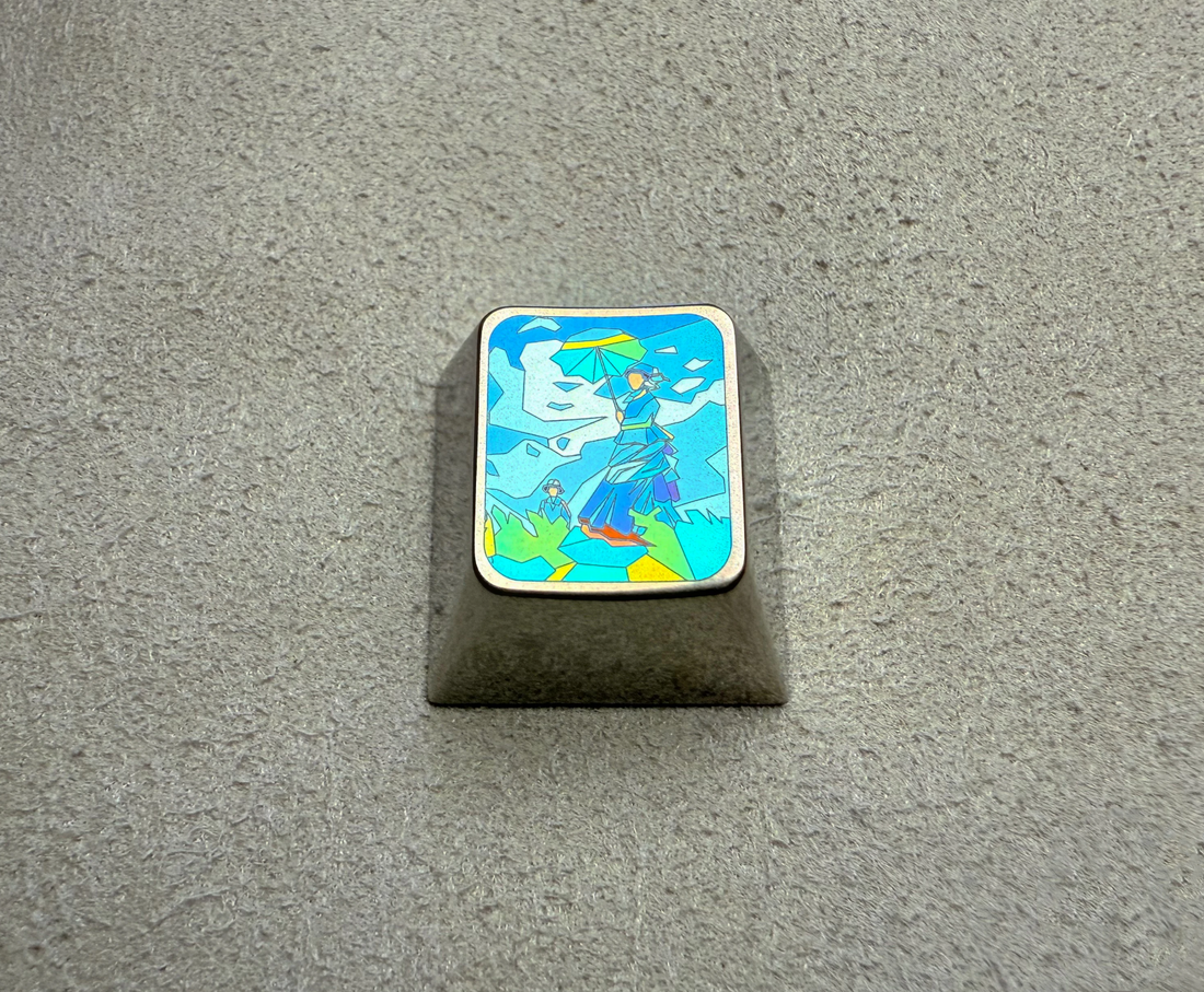 World famous painting series, 1U titanium alloy personalized keycaps, anime metal keycaps, keyboard decorative keycaps.
