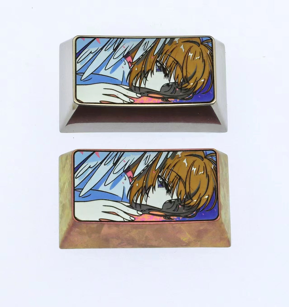 KINOMOTO SAKURA, 2U titanium alloy personalized keycaps, metal decorative keycaps, anime game character keycaps