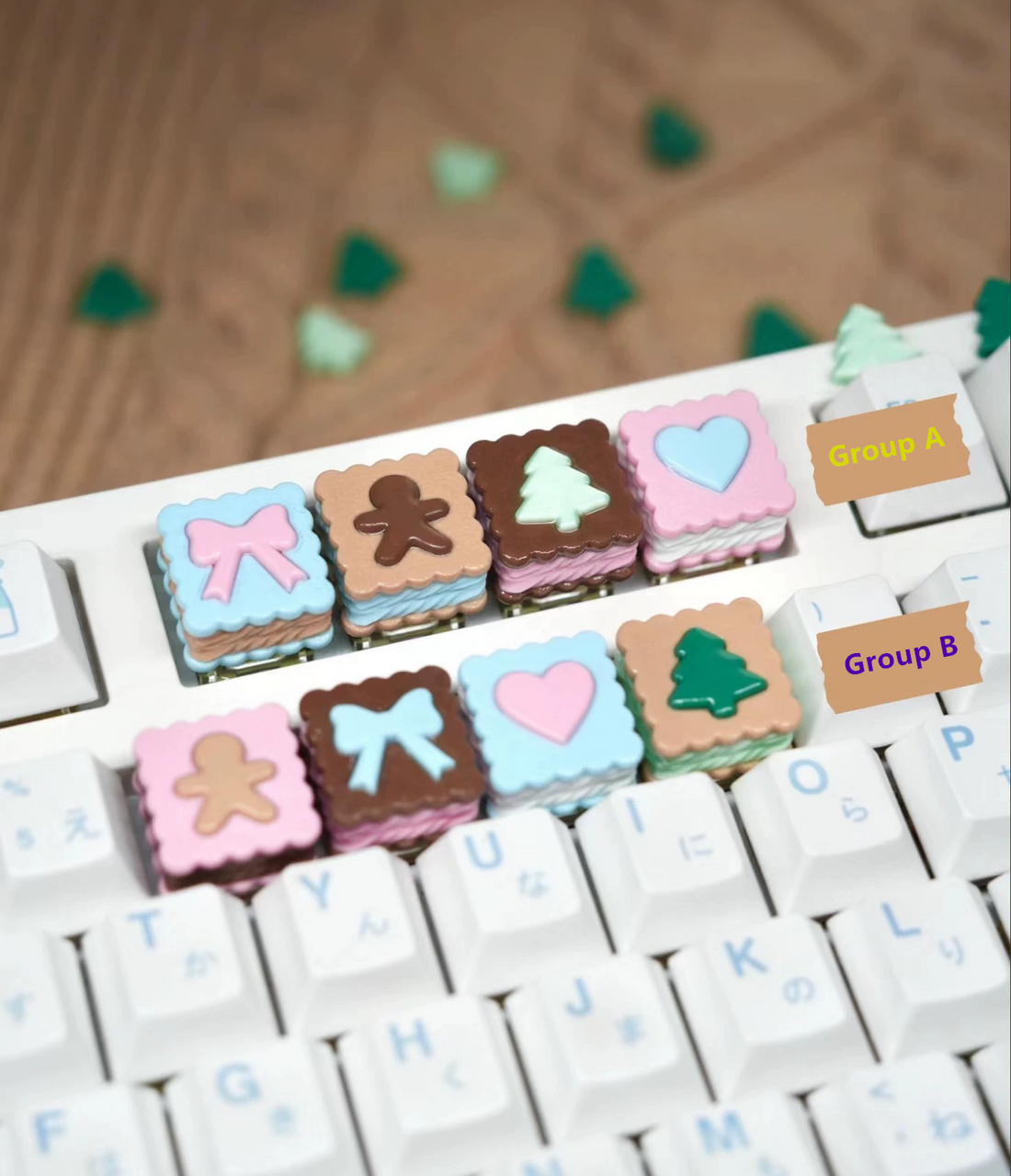 Cute Biscuit House, sandwich biscuits，Resin Personalized Keycaps, Clay Keycap Set, Multi Color Resin Does Not Fade