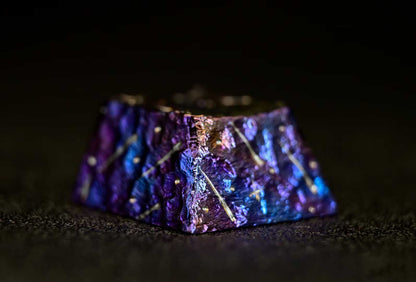 Le Petit Prince， Hand tapping patterned titanium alloy personalized keycaps, 1U metal personalized art keycaps.