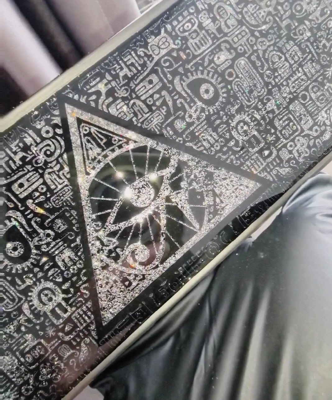 Eye of Providence， Ancient Egyptian characters, flowing sand style, resin Crystal drops of glue customized keyboard holder.