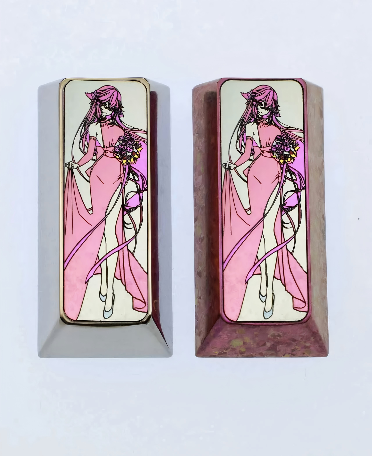 Genshin Impact, Yae Miko, pad 2U Enter key titanium alloy personalized keycaps, metal keycaps carved around anime and game characters