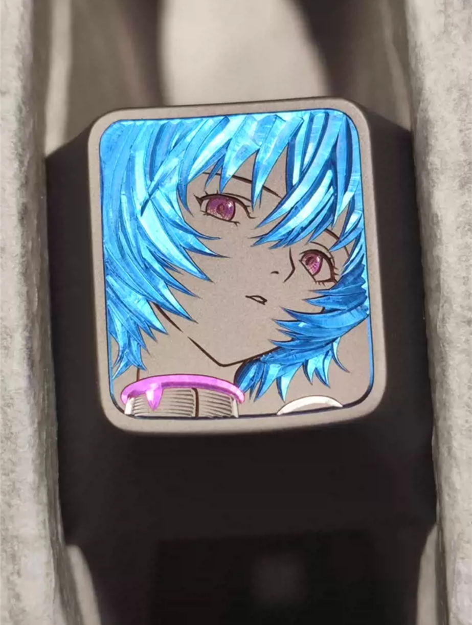 Hand carved titanium alloy anode coloring, anime and game culture creative metal hand carved keycaps collection