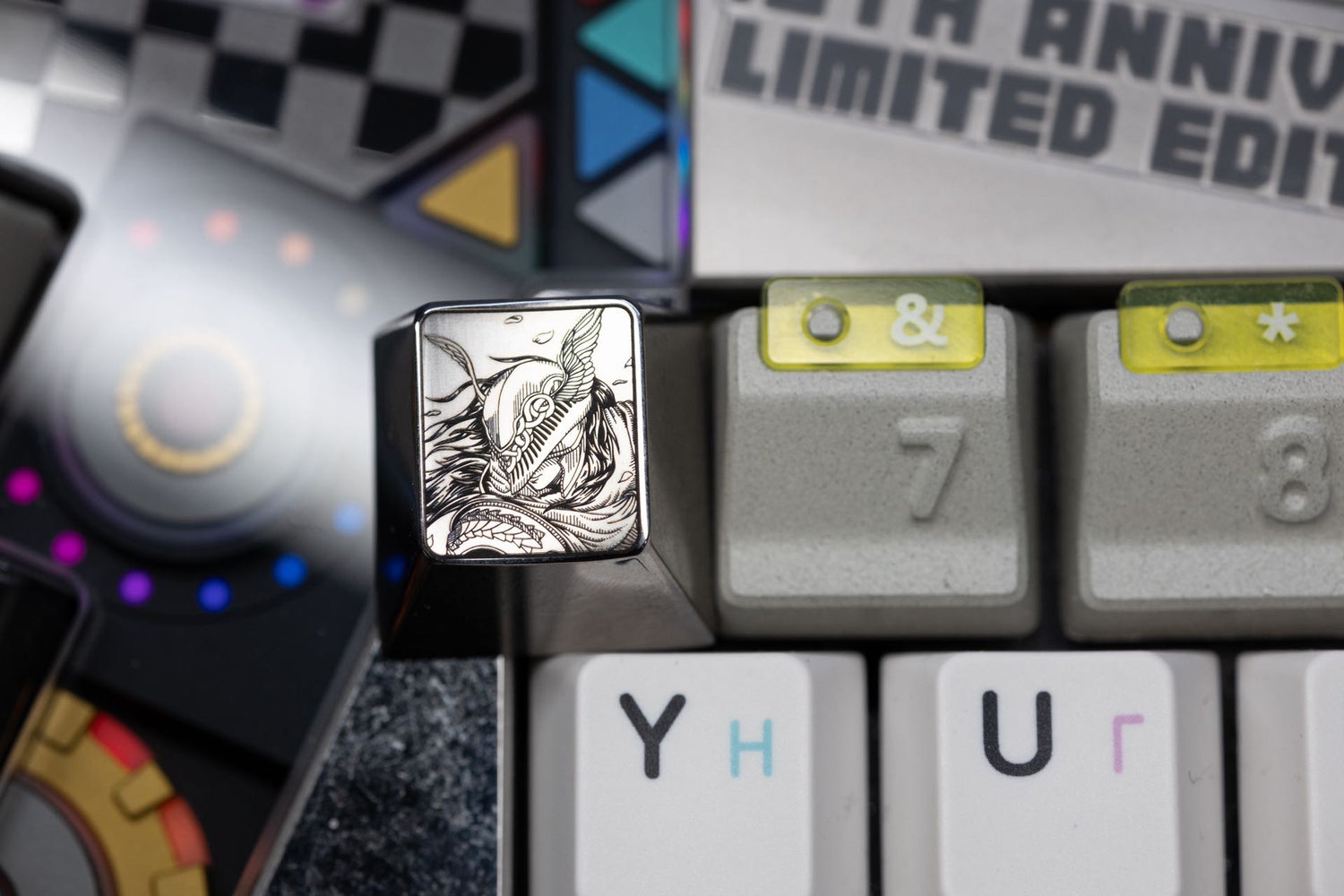 Elden Ring theme, Malenia, 1U titanium alloy personalized keycaps, game theme design personalized keycaps, mechanical keyboard metal decorative keycaps