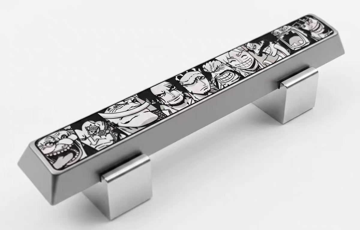 One Piece series, character puzzle theme design space bar, 6.25 U zinc alloy/titanium alloy personalized keycaps, anime, game culture, creative mechanical keyboard decoration keycaps