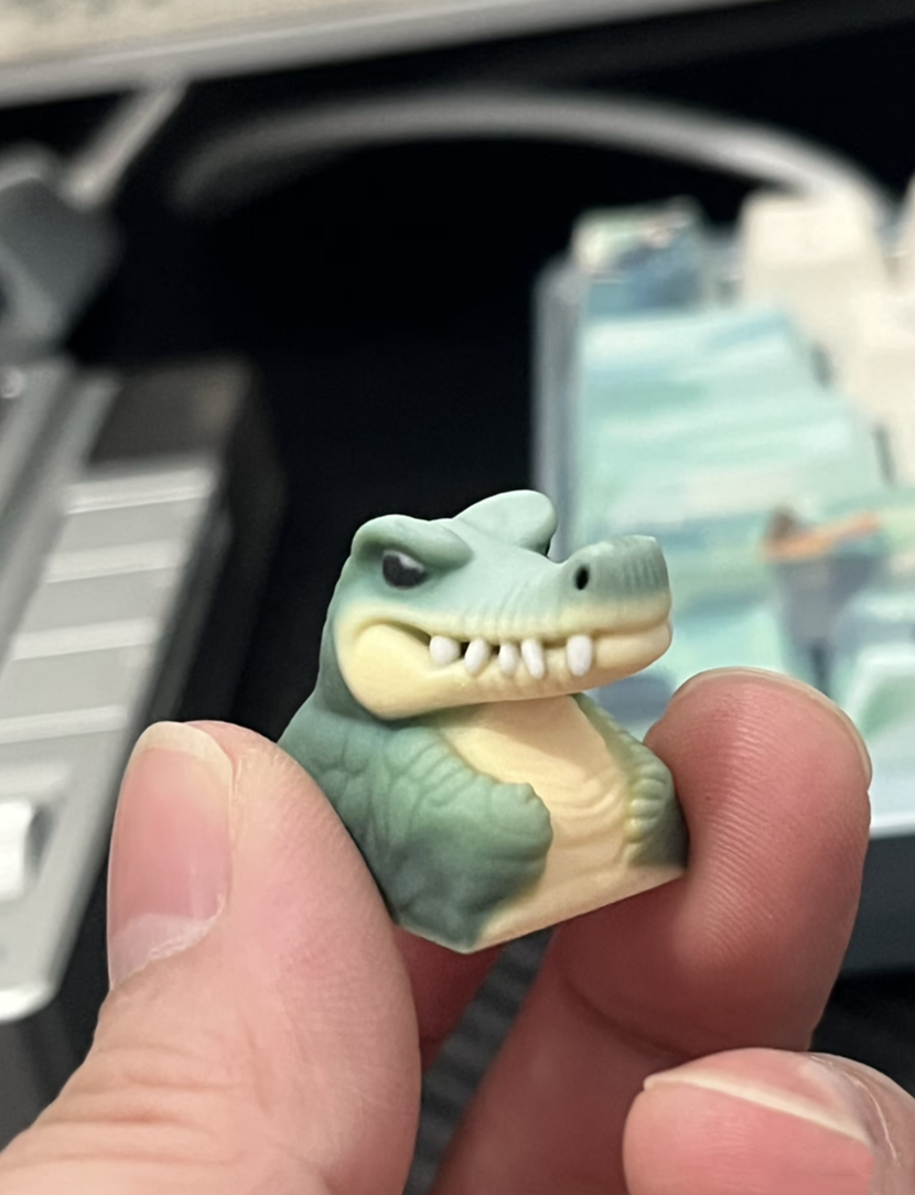 Cartoon crocodile image design, Multi colored resin printed personalized keycaps, cartoon resin decorative keycaps, mechanical keyboard artistic creative keycaps