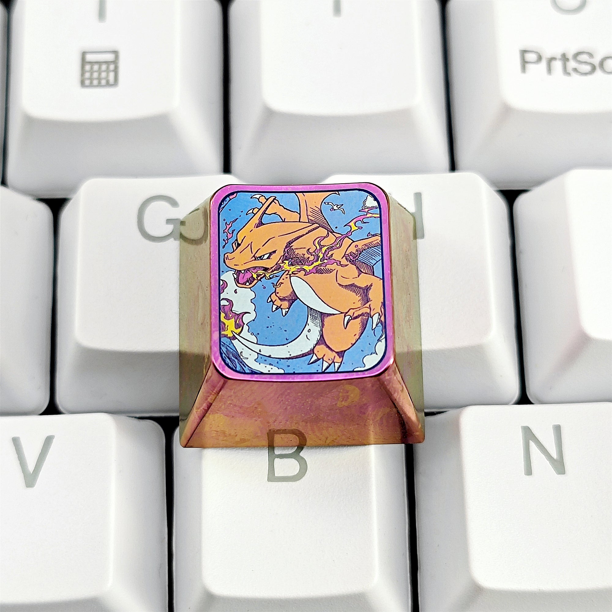 Pok é mon Theme Series Titanium Alloy Metal Personalized Keycaps, Anime Game Culture Creative Keycaps, Mechanical Keyboard Decorative Keycaps
