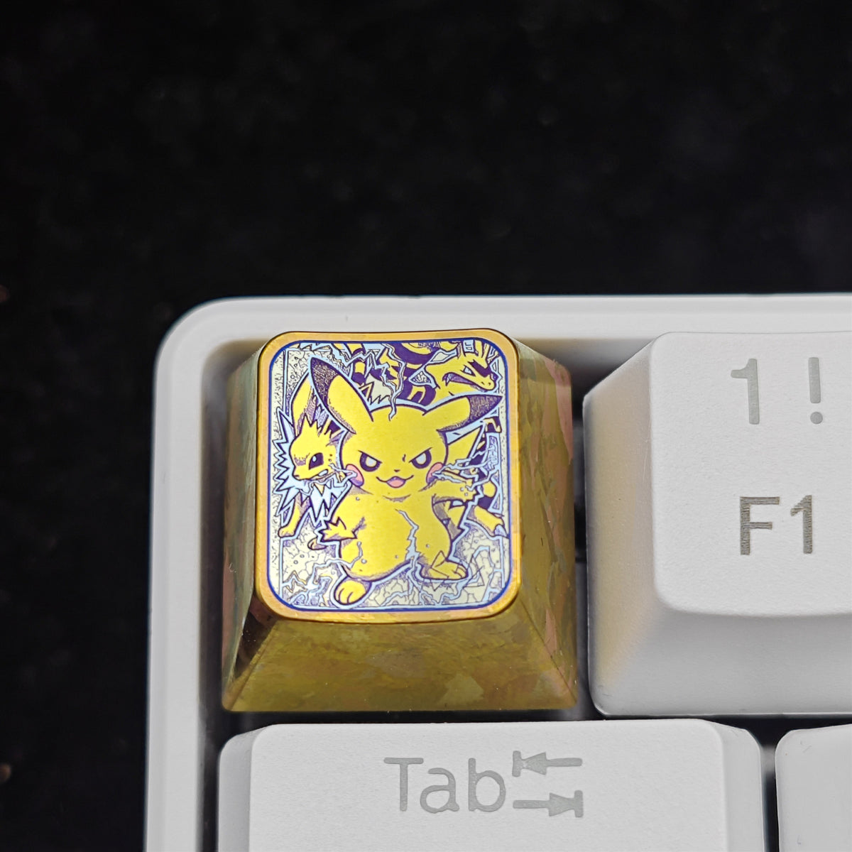 Pok é mon Theme Series Titanium Alloy Metal Personalized Keycaps, Anime Game Culture Creative Keycaps, Mechanical Keyboard Decorative Keycaps