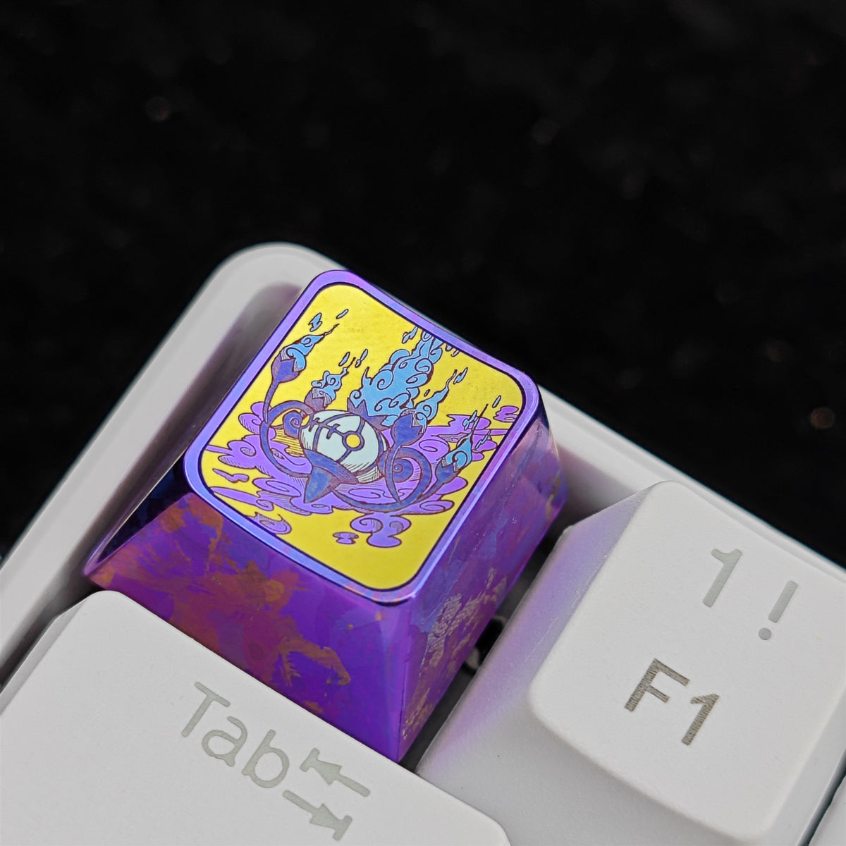 Pok é mon Theme Series Titanium Alloy Metal Personalized Keycaps, Anime Game Culture Creative Keycaps, Mechanical Keyboard Decorative Keycaps