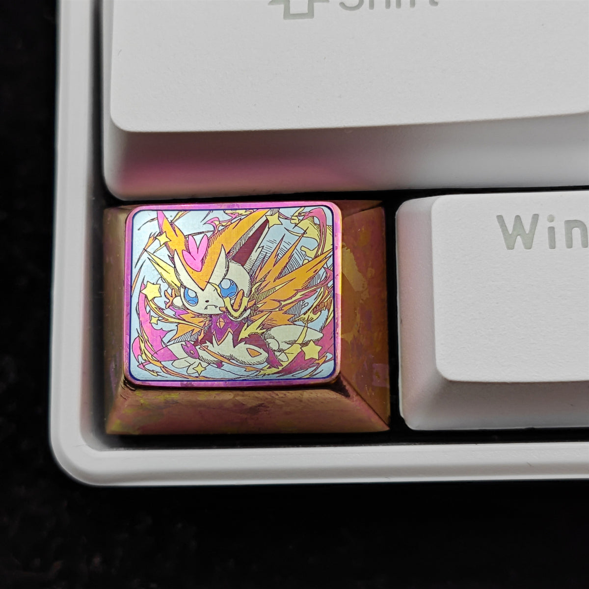 Pok é mon Theme Series Titanium Alloy Metal Personalized Keycaps, Anime Game Culture Creative Keycaps, Mechanical Keyboard Decorative Keycaps