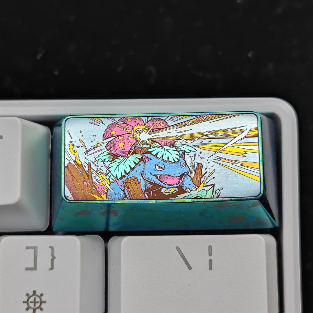Pok é mon Theme Series Titanium Alloy Metal Personalized Keycaps, Anime Game Culture Creative Keycaps, Mechanical Keyboard Decorative Keycaps