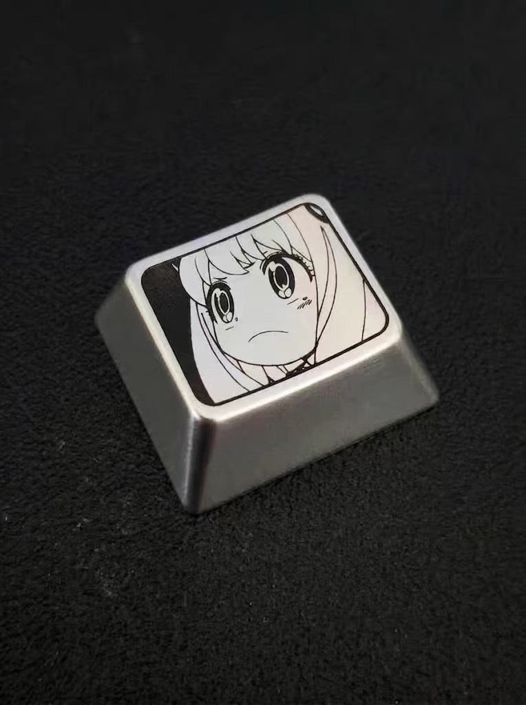 SPY × FAMILY Theme Series Zinc Alloy Metal Personalized Keycaps Anime Metal Keycaps, Mechanical Keyboard Decorative Keycaps