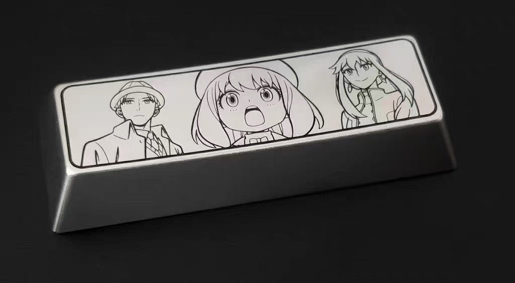 SPY × FAMILY Theme Series Zinc Alloy Metal Personalized Keycaps Anime Metal Keycaps, Mechanical Keyboard Decorative Keycaps