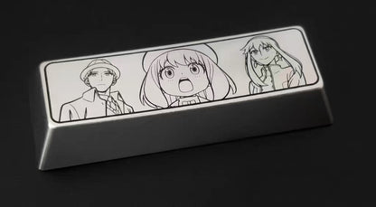 SPY × FAMILY Theme Series Zinc Alloy Metal Personalized Keycaps Anime Metal Keycaps, Mechanical Keyboard Decorative Keycaps