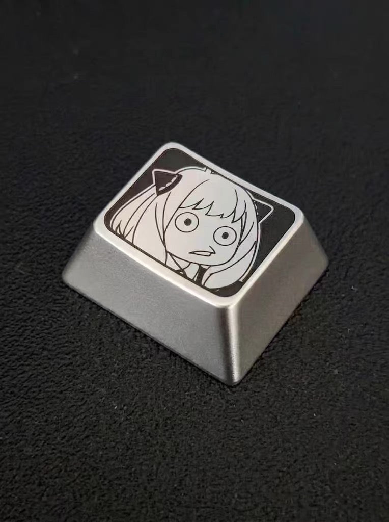 SPY × FAMILY Theme Series Zinc Alloy Metal Personalized Keycaps Anime Metal Keycaps, Mechanical Keyboard Decorative Keycaps
