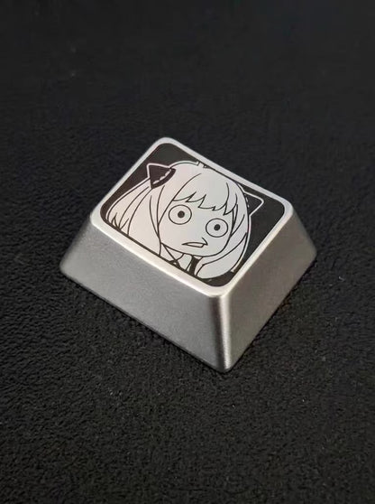 SPY × FAMILY Theme Series Zinc Alloy Metal Personalized Keycaps Anime Metal Keycaps, Mechanical Keyboard Decorative Keycaps