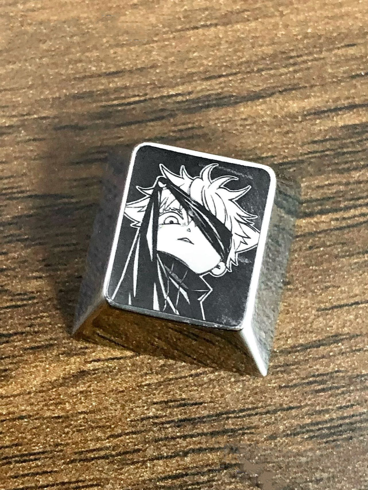Jujutsu Kaisen，Gojo Satoru 1 U titanium alloy personalized keycaps, anime and game cultural creative keycaps, mechanical keyboard decorative keycaps
