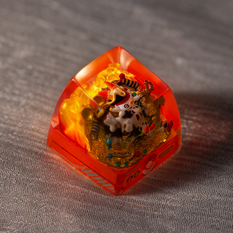 Pok é mon series, Scorbunny themed design, Crystal Resin Personalized Keycaps, Anime Game Culture Creative Resin Keycaps, Mechanical Keyboard Art Decorative Keycaps