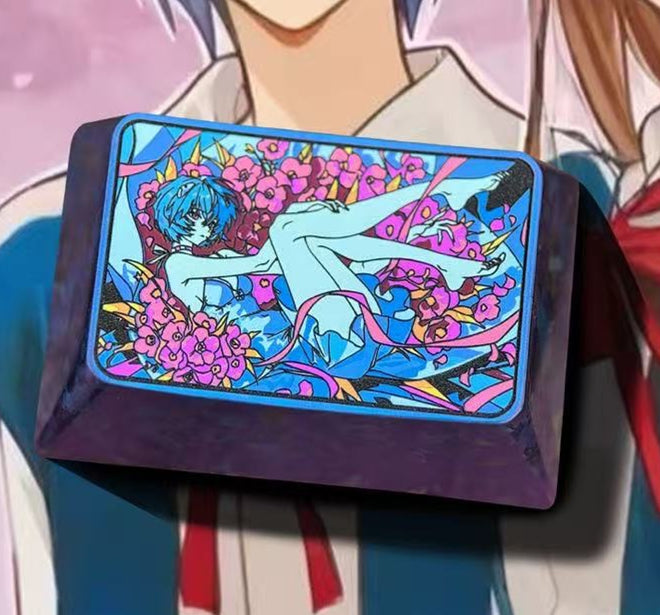 EVA, Asuka/Ayanami Rei, 1.5U titanium alloy decorative keycaps, anime and game culture innovation personalized keycaps