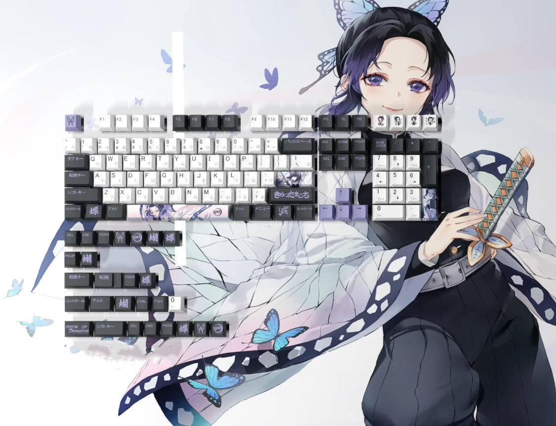 Demon Slayer Kimetsu No Yaiba Series, PBT Material Heat Sublimation Original Factory Height, Anime Game Culture Creative Personalized Keycap Set