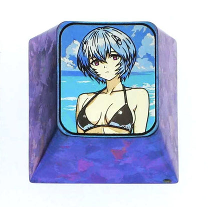 EVA， Ayanami Rei swimsuit, 1U titanium alloy personalized keycap, anime and game cultural creative keycap