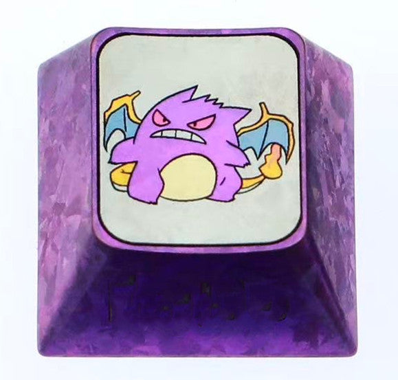 Pok é mon, mutated gengar, 1U titanium alloy personalized keycaps, anime and game culture creative art decorative keycaps