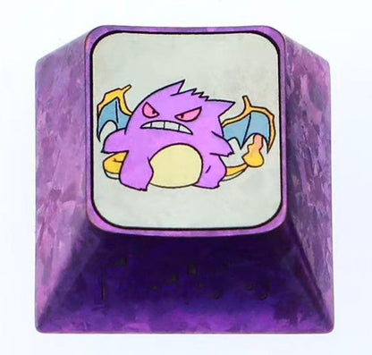Pok é mon, mutated gengar, 1U titanium alloy personalized keycaps, anime and game culture creative art decorative keycaps
