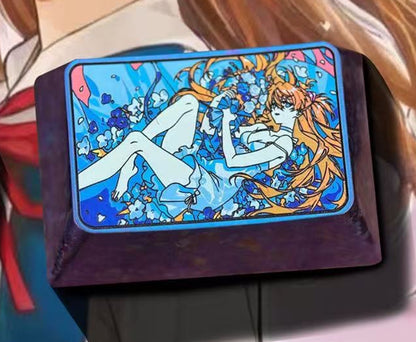 EVA, Asuka/Ayanami Rei, 1.5U titanium alloy decorative keycaps, anime and game culture innovation personalized keycaps