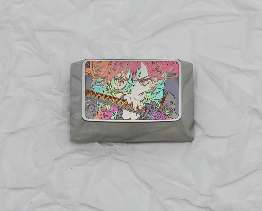Demon Slayer, Kanroji Mitsuri, 1.5U color titanium alloy carved personalized keycaps