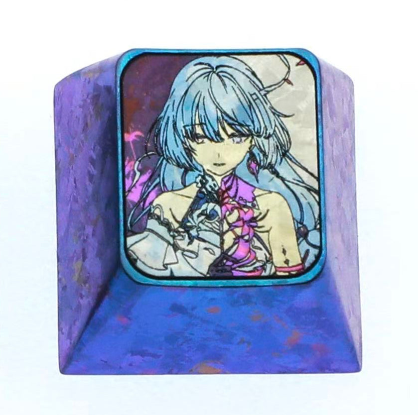 Wuthering Waves, Phrolova Titanium Alloy 1U Personalized Keycaps, Anime Game Culture Creative Metal Carving Keycaps