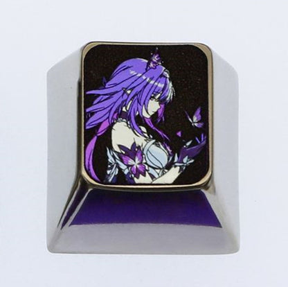 Honkai: Star Rail，Castorice， Titanium alloy personalized keycaps, metal decorative keycaps, anime and game art keycaps