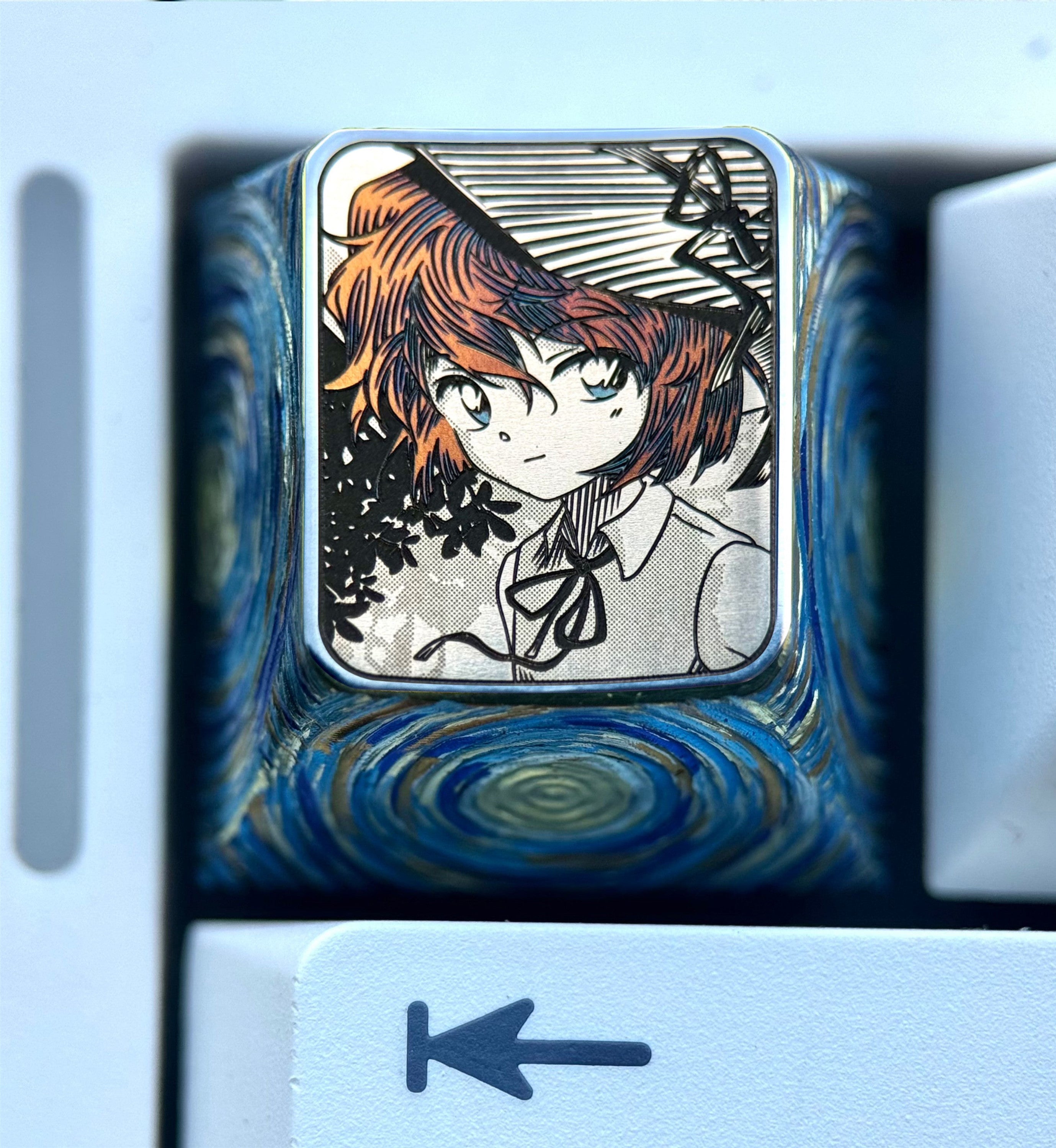 Detective Conan, Anita Hailey1U titanium alloy personalized keycaps, anime and game peripheral cultural and creative metal keycaps