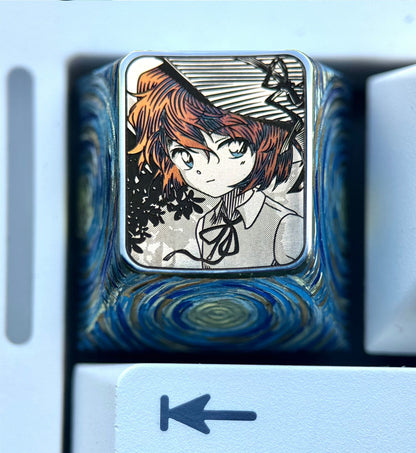 Detective Conan, Anita Hailey1U titanium alloy personalized keycaps, anime and game peripheral cultural and creative metal keycaps