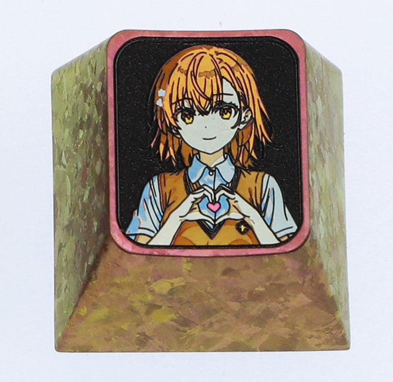 Misaka Mikoto, 1U titanium alloy personalized keycap, anime and game metal carving cultural creative keycap