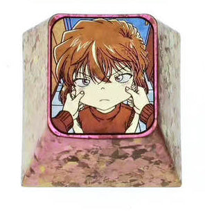 Detective Conan and Anita Hailey, two unique 1U titanium alloy keycaps, metal creative keycaps for anime and game characters.