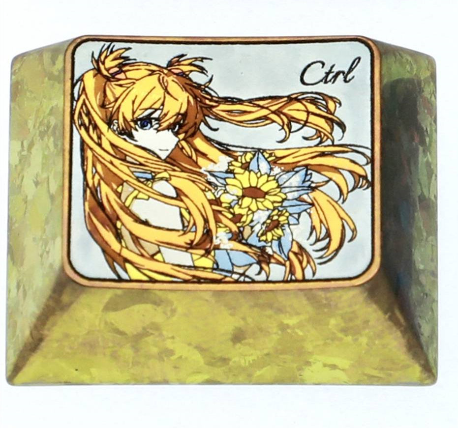 EVA，1.25U，Asuka, Ayanami Rei, anime and game character peripheral metal carving personalized keycaps