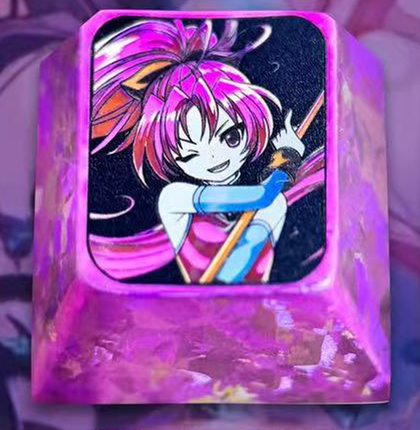 Puella Magi Madoka Magica Theme Design, 1 U titanium alloy personalized keycaps, anime and game cultural creative keycaps, mechanical keycaps decorative keycaps