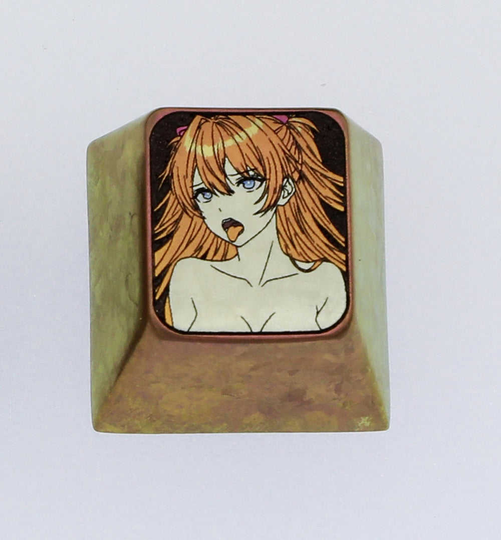 EVA, intoxicating Asuka, 1U titanium alloy carved personalized keycaps, decorative keycaps