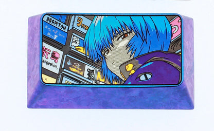 EVA, Ayanami Rei, 1.5U titanium alloy personalized metal keycaps, anime and game keyboard decorative keycaps, artistic keycaps