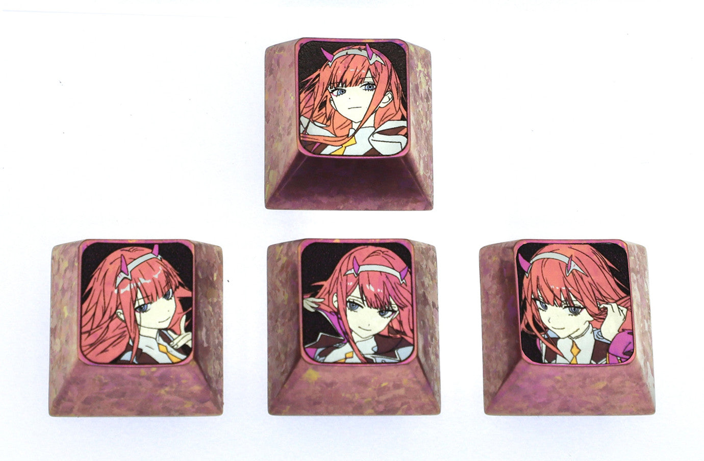 DARLING in the FRANXX， 02. Directional key set titanium alloy personalized keycaps, anime character decorative keycaps