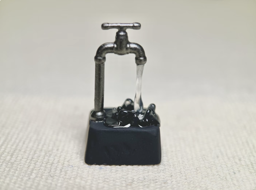 Tap water, faucet theme design, resin personalized keycaps, creative art keycaps, mechanical keyboard decorative keycaps
