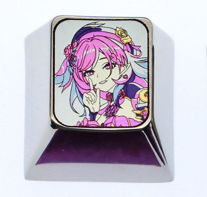 Honkai Impact 3, Elysia, 1U titanium alloy personalized keycaps, metal decorative art keycaps, gaming keycaps