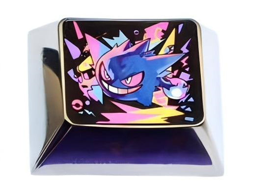 Gengar, 3 personalized 1.25U titanium alloy keycaps, metal carved art keycaps for anime and gaming peripherals